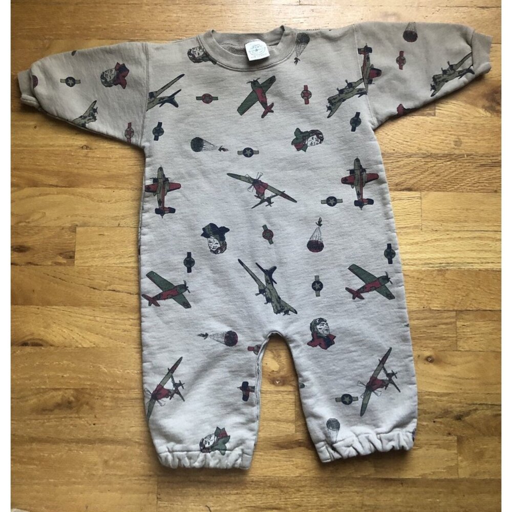 Wes & Willy Size 24M Sweatshirt Romper Planes & Pilots